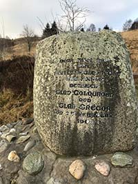 Helensburgh - Glen Fruin. The battle of Glen Fruin stone