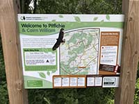 Pitfitchie loop. Car park information sign