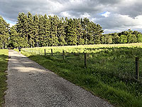 Loch Skene . Opens out to fields