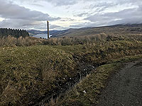 Killin - Lochan Breaclaich. The entrance to the boggy section. Just cross the small ditch at the marker post