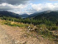 Meall Liath. First sight of the loch in the distance