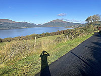 Gallus Running | Roseneath peninsula | A shadow again.  Looking up Loch Long