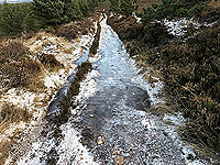 Ice covered path on the Firmounth loop